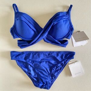 ❌SOLD❌NEW La Blanca “Island Goddess” Wrap Swim Set in Blueberry